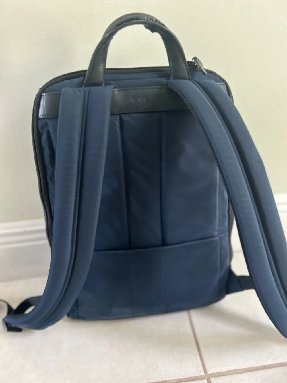 Tumi Navy Blue Men's Backpack with Front Zip Pocket